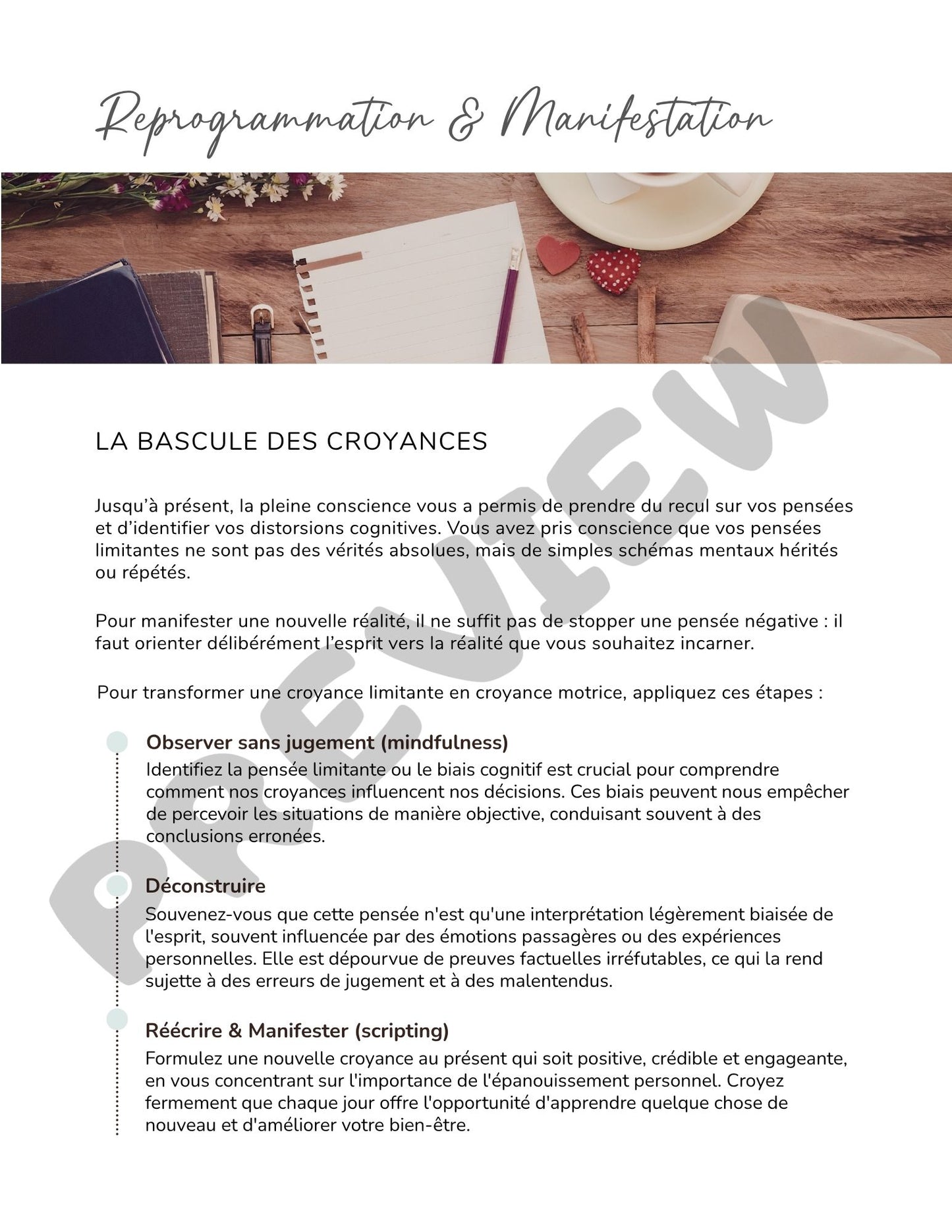 Guide Digital : Dépasser vos Croyances Limitantes & Manifestation (Version Française)